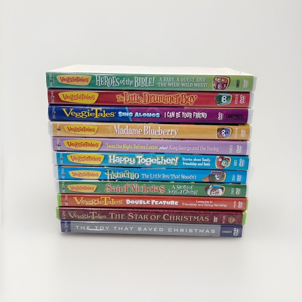 Veggie Tales DVD Lot of 11 Veggie Tales Easter, Christmas Featuring Bob & Larry